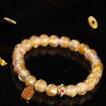 Buddha Stones Tibetan Incense Ash Liuli Glass Bead Lucky Fortune Fu Character Charm Bracelet Bracelet BS 7