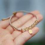 Buddha Stones 925 Sterling Silver Natural Jade Gourd Rutilated Quartz Fu Character Luck Braid Bracelet Bracelet BS Golden Rutilated Quartz(Auspiciousness♥Courage)