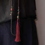 Buddha Stones 108 Mala Beads Natural Tibet Purple Bodhi Seed Auspiciousness Bracelet Mala Bracelet BS 12