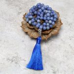 Buddha Stones 108 Mala Blue Aventurine Beads Yoga Meditation Prayer Beads Necklace Bracelet BS 4