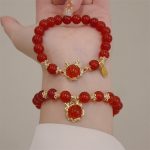 Buddha Stones Year of the Dragon Red Agate Jade Peace Buckle Fu Character Success Bracelet (Extra 30% Off | USE CODE: FS30) Bracelet BS 4