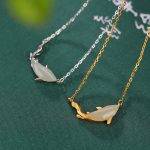 Buddha Stones 925 Sterling Silver White Jade Dolphin Luck Necklace Pendant Necklaces & Pendants BS 1