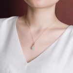 Buddha Stones 925 Sterling Silver Plated Gold Natural Hetian Jade Magnolia Flower Abundance Necklace Pendant Necklaces & Pendants BS 5