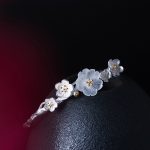 Buddha Stones 925 Sterling Silver Plum Flower Blessing Bracelet Adjustable Bangle Bracelet BS 3