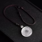 Buddha Stones Taoism Five Sacred Mountains Yin Yang Symbol Liuli Crystal Balance Necklace Pendant Key Chain Necklaces & Pendants BS 4