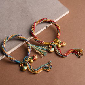 Buddha Stones Gold Swallowing Beast Family Luck Reincarnation Knot Braid Colorful String Bracelet Bracelet BS main