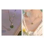 Buddha StonesNatural Hetian Jade Pearl Luck Bead Necklace Pendant