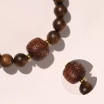 Buddha Stones Rosewood Auspicious Clouds Totem Fu Character Bamboo Pattern Warmth Bracelet Bracelet BS 4