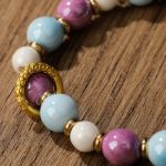 Buddha Stones Tibetan Zakiram Goddess of Wealth Rabbit Lion Head Charm Liuli Glass Incense Ash Porcelain Bead Protection Bracelet Bracelet BS 7