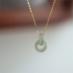 Buddha Stones 925 Sterling Silver Natural Double Peace Buckle Hetain Jade Luck Necklace Pendant Necklaces & Pendants BS 3