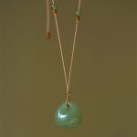 Buddha Stones Natural Jade Luck Prosperity Necklace Pendant (Random Color) Necklaces & Pendants BS 7