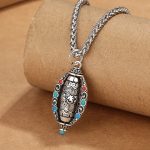 Buddha Stones Tibetan Om Mani Padme Hum Purity Rotatable Necklace Pendant Necklaces & Pendants BS 1