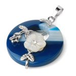 Buddha Stones Various Crystal Amethyst Green Aventurine Flower Healing Necklace Pendant Necklaces & Pendants BS Blue Veins Agate