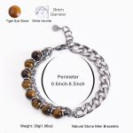 Buddha Stones Tiger Eye Picasso Jasper Frosted Stone Strength Bracelet Bracelet BS 5