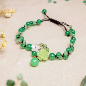 Buddha Stones Financial Success Jade Braided Weave Prosperity Abundance Anklet Anklet BS Jade (Prosperity ♥ Abundance)