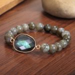 Buddha Stones Natural Labradorite Moonstone Support Healing Beaded Bracelet Bracelet BS 3