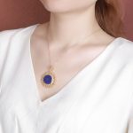 Buddha Stones 925 Sterling Silver Plated Gold Lazurite Positive Necklace Pendant Necklaces & Pendants BS 4