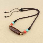 Buddha Stones Tibetan Nine-Eye Dzi Bead Three-eyed Dzi Bead Protection String Necklaces Pendant Necklaces & Pendants BS 8