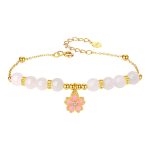 Buddha Stones 925 Sterling Silver Hetian White Jade Cherry Blossom Protection Bracelet