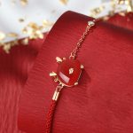 Buddha Stones 925 Sterling Silver Year of the Dragon Natural Hetian Jade Red Agate Cute Dragon Protection Success Bracelet Necklace Pendant Earrings Bracelet Necklaces & Pendants BS Dragon Red String Chain Bracelet Red Agate(Confidence♥Calm)