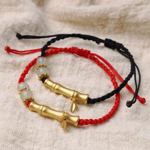 Buddha Stones Bamboo Design Luck Strength Braided Bracelet Bracelet BS main
