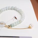 Buddha Stones Natural Jade Pearl Peace Buckle Prosperity Luck Bracelet Bracelet BS 5