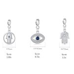 925 Sterling Silver Evil Eye Hamsa Symbol Prosperity Luck Chain Necklace Pendant Necklaces & Pendants BS 9