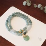 Buddha Stones Single Double Layer Jade Peace Buckle Luck Bracelet Bracelet BS 7