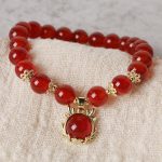 Buddha Stones Year of the Dragon Red Agate Jade Peace Buckle Fu Character Success Bracelet (Extra 30% Off | USE CODE: FS30) Bracelet BS Red Agate Dragon(Wrist Circumference 14-16cm)