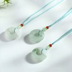 Buddha Stones Natural Jade Peace Buckle Prosperity Necklace Pendant Necklaces & Pendants BS 3
