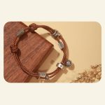 Buddha Stones 925 Sterling Silver Gold Swallowing Beast Koi Fish Wealth Handcrafted Braided Bracelet Bracelet BS 13