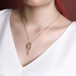 Buddha Stones 925 Sterling Silver Plated Gold Hetian White Jade Butterfly Blessing Necklace Pendant Necklaces & Pendants BS 5