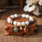 Buddha Stones Gold Swallowing Beast Family Charm Liuli Glass Colorful Porcelain Bead Luck Bracelet Bracelet BS Copper Gold Swallowing Beast Family&Colorful Bead