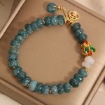 Buddha Stones Jade White Agate Butterfly Abacus Beads Abundance Bracelet Bracelet BS 6