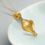 Buddha Stones 999 Sterling Silver Shankha Conch Shell Seashell Lucky Necklace Pendant Necklaces & Pendants BS 6