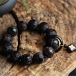 Buddha Stones Ebony Wood Chinese Character Yin Yang Engraved Gourd Balance Bracelet Bracelet BS 8