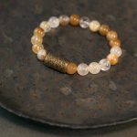 Buddha Stones White Crystal Red Hematoid Quartz Gold Rutilated Quartz Purple Phantom Protection Bracelet Bracelet BS 16