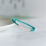 Buddha Stones 925 Sterling Silver Natural Turquoise Pearl Beaded Bracelet Bracelet BS 7
