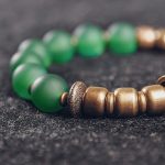 Buddha Stones Tibetan Red Agate Green Agate Copper Confidence Fortune Bracelet Bracelet BS 11