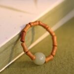 Buddha Stones Hetian Jade Beaded Bamboo Prosperity Luck Ring Ring BS 1
