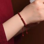 Buddha Stones Natural Cinnabar King Kong Knot Blessing String Bracelet Bracelet BS 11