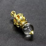 Buddha Stones Tibetan Dorje Vajra 4 Prong Lotus Liuli Crystal Strength Necklace Pendant Necklaces & Pendants BS 24