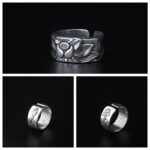 Buddha Stones Tibetan Lotus White Copper Enlightenment Ring Rings BS 5