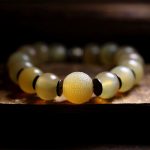 Buddha Stones Handmade Tibetan Sheep Horn Om Mani Padme Hum Auspiciousness Bracelet Bracelet BS 5