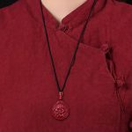 Buddha Stones Year of the Dragon Natural Cinnabar Dragon Protection Necklace Pendant Necklaces & Pendants BS 12