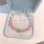 Buddha Stones Natural Cat's Eye Pink Crystal Moon Love Charm Bracelet Bracelet BS 1