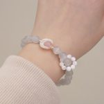 Buddha Stones 925 Sterling Silver Natural Amethyst Aquamarine Pink Crystal Cat's Eye Healing Crescent Moon Bracelet Bracelet BS 19