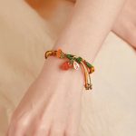 Buddha Stones Persimmon Red Agate Strength Reincarnation Knot Braid String Bracelet Bracelet BS 3