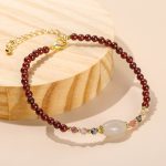 Buddha Stones Garnet Jade Tourmaline Bead Passion Bracelet Bracelet BS 1