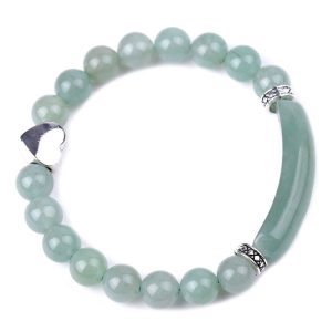 Natural Crystal Beads Unisex Heart Bracelet (Extra 30% Off | USE CODE: FS30) Bracelet BS Green Aventurine